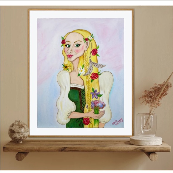 Fern the Fair Maiden Book Illustration Art Print Oil Painting Peasant Portrait - Picture 3 of 9